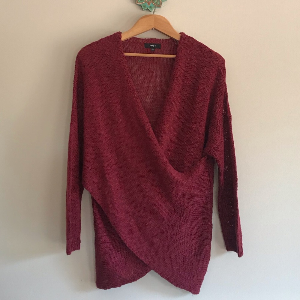 Lightweight wrap sweater, size M